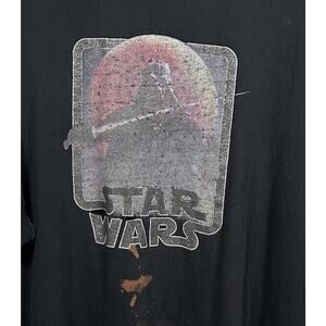 Vintage Star Wars 90s Darth Vader Graphic Print Black Distressed Size 2XL